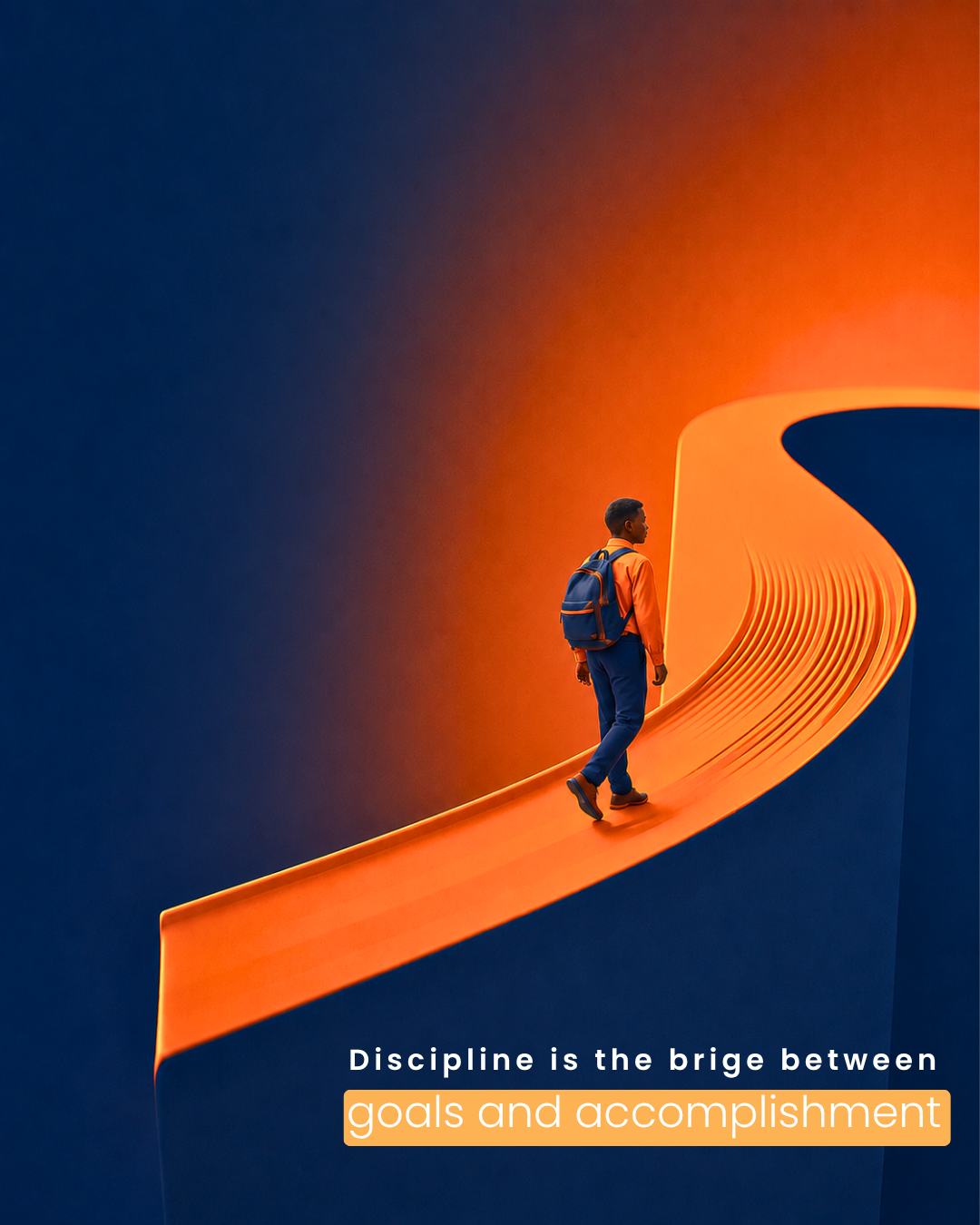 School artwork of a student climbing a stack of pencils beside a hand-drawn trophy