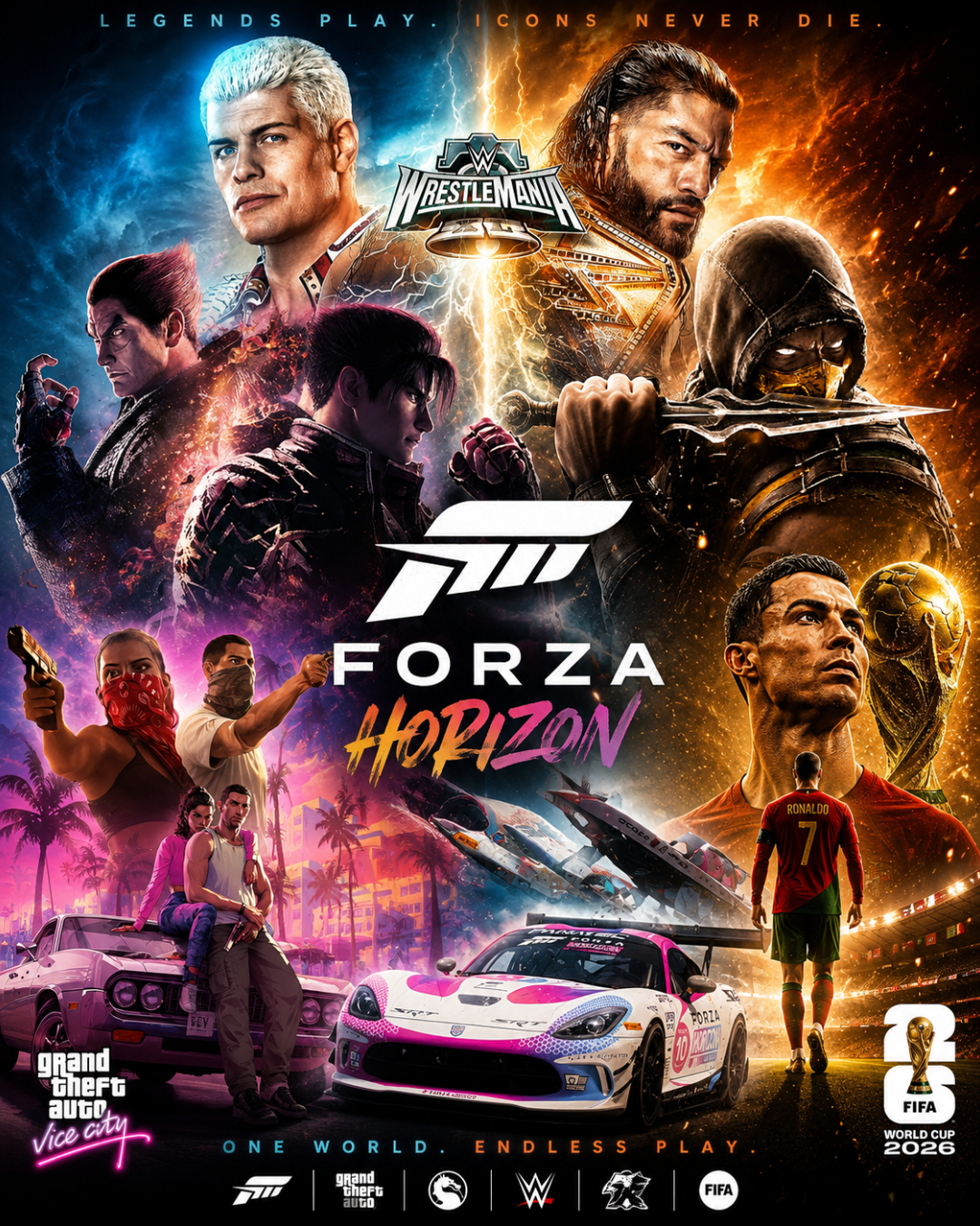 Creator poster with before-and-after video editing artwork